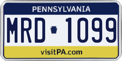 PA license plate MRD1099