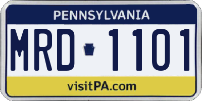 PA license plate MRD1101