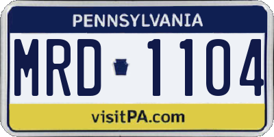 PA license plate MRD1104