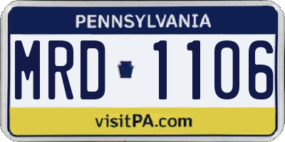 PA license plate MRD1106