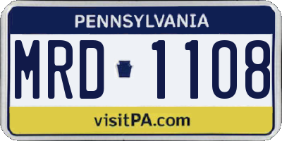 PA license plate MRD1108