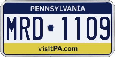PA license plate MRD1109