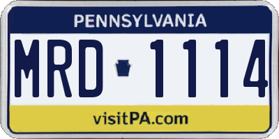 PA license plate MRD1114
