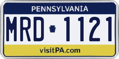 PA license plate MRD1121