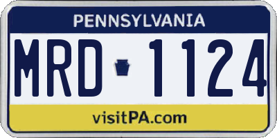 PA license plate MRD1124