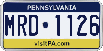 PA license plate MRD1126