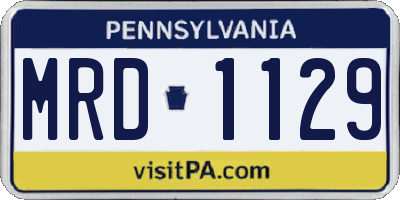 PA license plate MRD1129