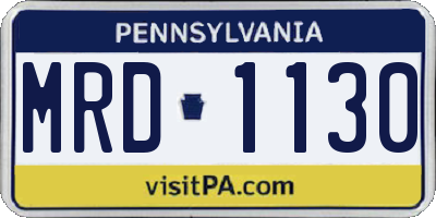 PA license plate MRD1130