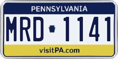 PA license plate MRD1141
