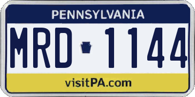 PA license plate MRD1144