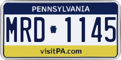 PA license plate MRD1145