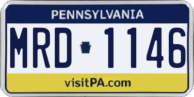 PA license plate MRD1146