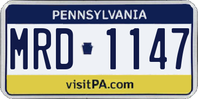 PA license plate MRD1147