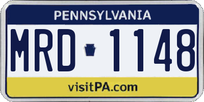 PA license plate MRD1148