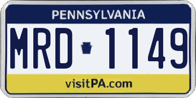 PA license plate MRD1149