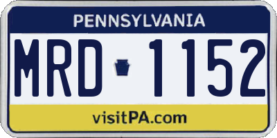 PA license plate MRD1152