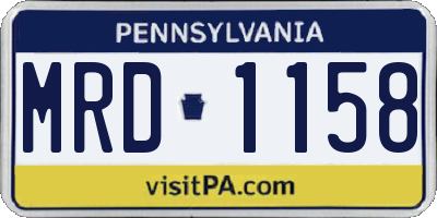 PA license plate MRD1158