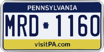 PA license plate MRD1160