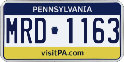 PA license plate MRD1163