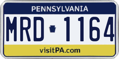 PA license plate MRD1164