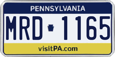 PA license plate MRD1165