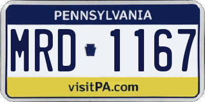 PA license plate MRD1167
