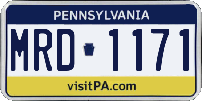 PA license plate MRD1171