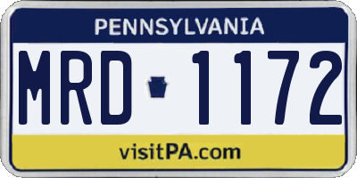 PA license plate MRD1172