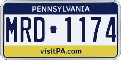 PA license plate MRD1174