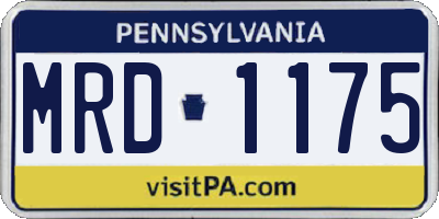 PA license plate MRD1175
