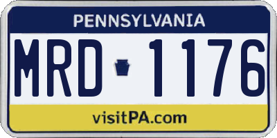 PA license plate MRD1176