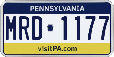 PA license plate MRD1177
