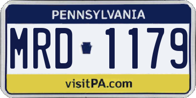 PA license plate MRD1179
