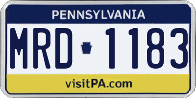 PA license plate MRD1183