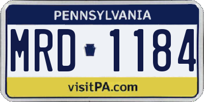 PA license plate MRD1184