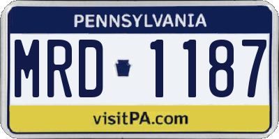 PA license plate MRD1187