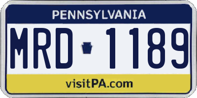 PA license plate MRD1189