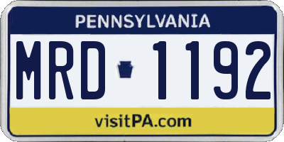 PA license plate MRD1192
