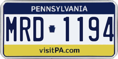 PA license plate MRD1194