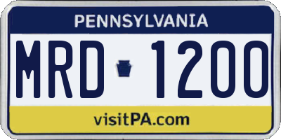 PA license plate MRD1200