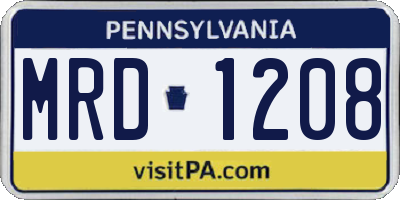 PA license plate MRD1208