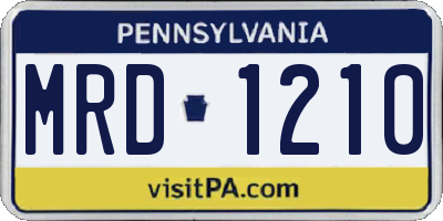 PA license plate MRD1210
