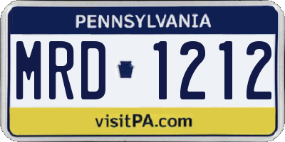 PA license plate MRD1212