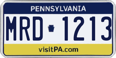 PA license plate MRD1213
