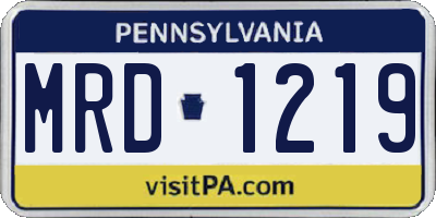 PA license plate MRD1219