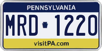 PA license plate MRD1220