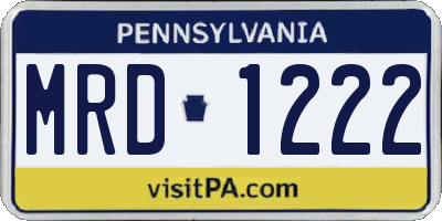 PA license plate MRD1222