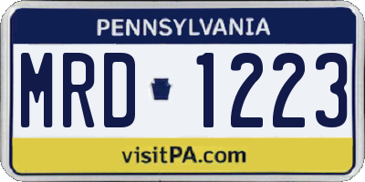 PA license plate MRD1223