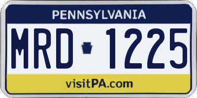 PA license plate MRD1225