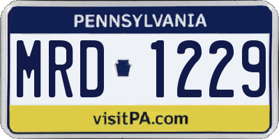 PA license plate MRD1229